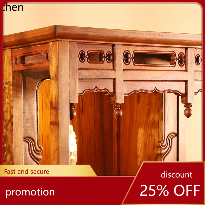 

Cz solid wood buddhist niche cabinet incense case god slot buddhist temple offering table guanyin god of wealth offering seat