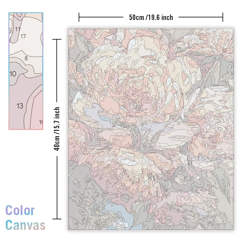 Malowanie według numerów dla dorosłych różowe kwiaty akrylowe obrazy na płótnie do życia zdjęcie do pokoju ramki do dekoracja obrazu domu