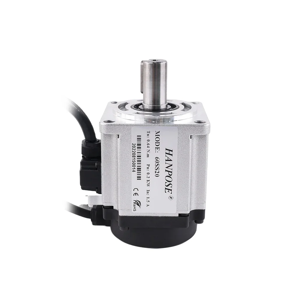 

Hanpose High Performance 60SS20 0.64n.M 1.5a 3000-6000rpm 60 Servo Motor Driver Kit With 3m Cable 200w Ac Servo Motor