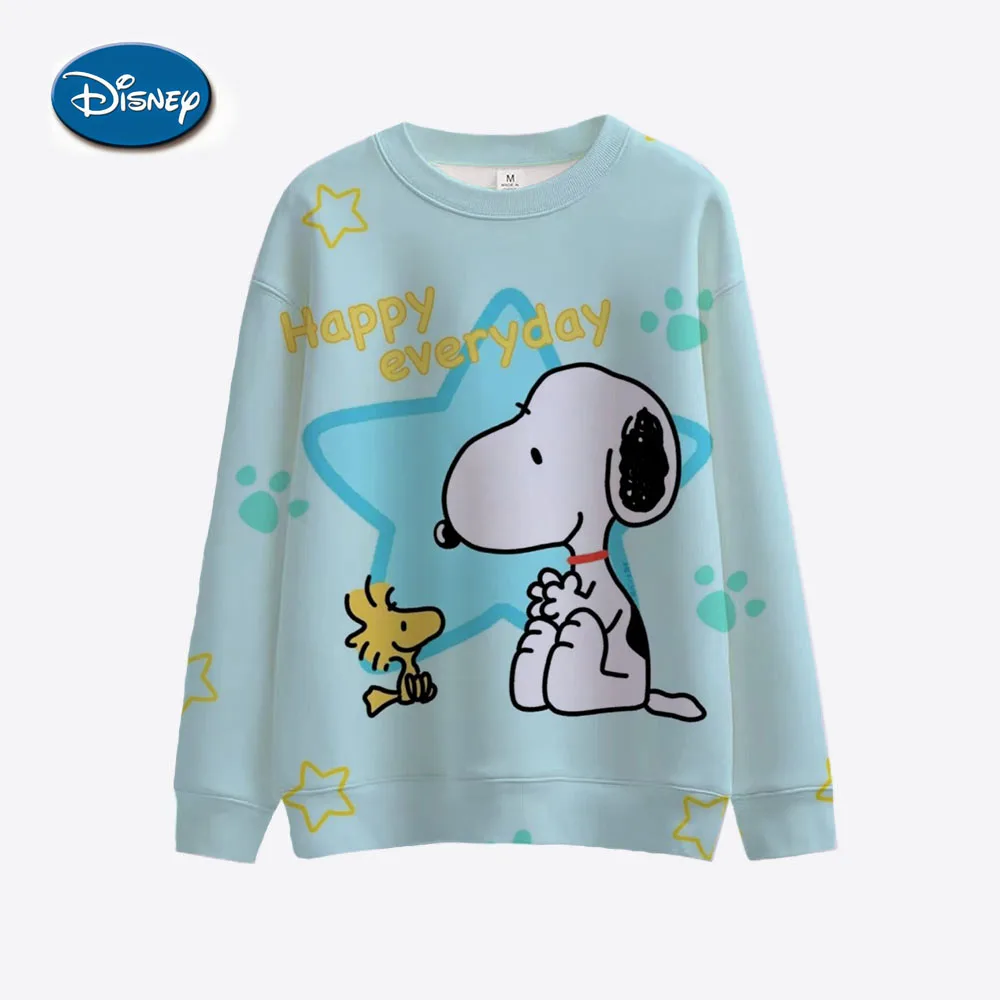 Snoopy Cartoon Anime Women\'s Hoodie Spring and Autumn Women\'s Round Neck Hoodie 2024 New Fashion Couple Sportswear Tops