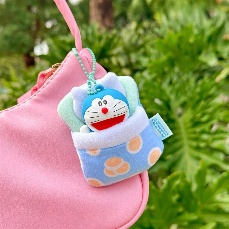 8 cm Doraemons Cartoon Cute Sacco a pelo Serie Ciondolo Portachiavi creativo Cartoon Anime Ciondolo Ragazza Decorazioni Forniture