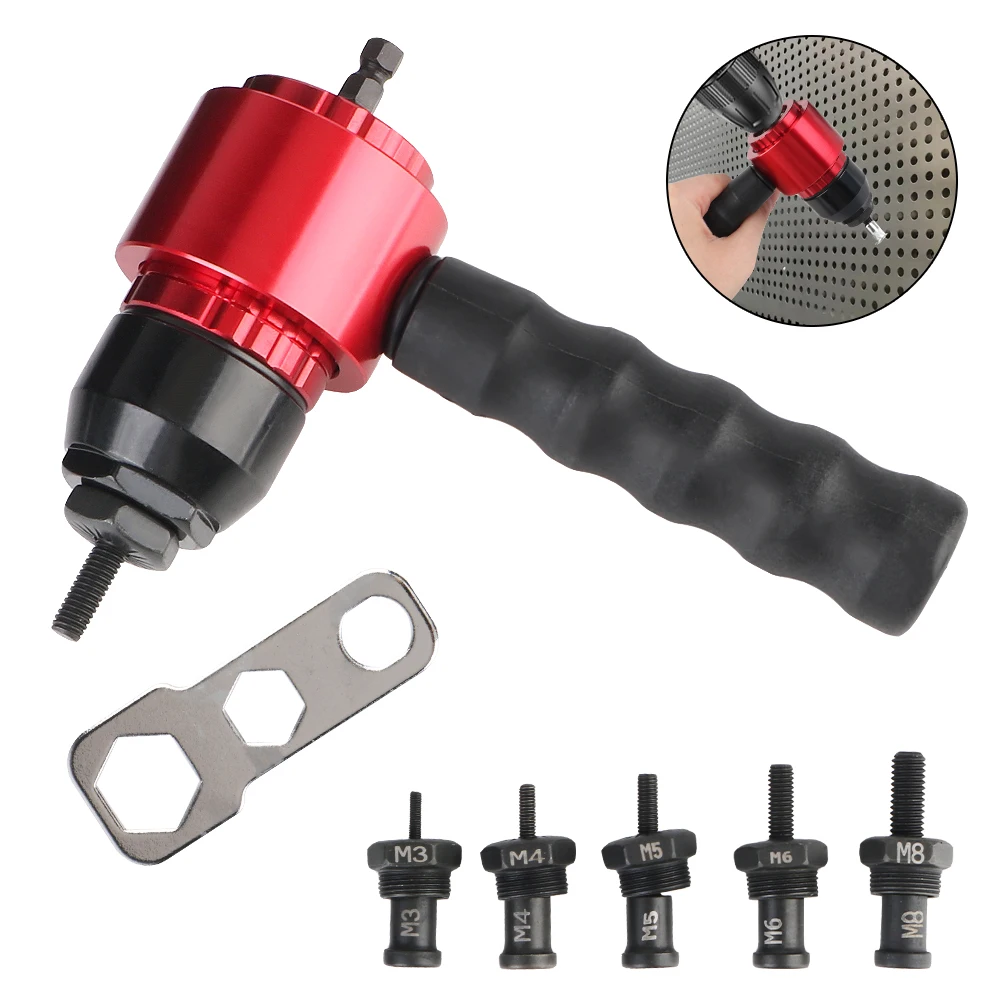 

M3 M4 M5 M8 Electric Rivet Nut Gun Converter Home Nut Riveting Machine Industrial Grade Plug-in Nut Quick Riveting Tool DIY