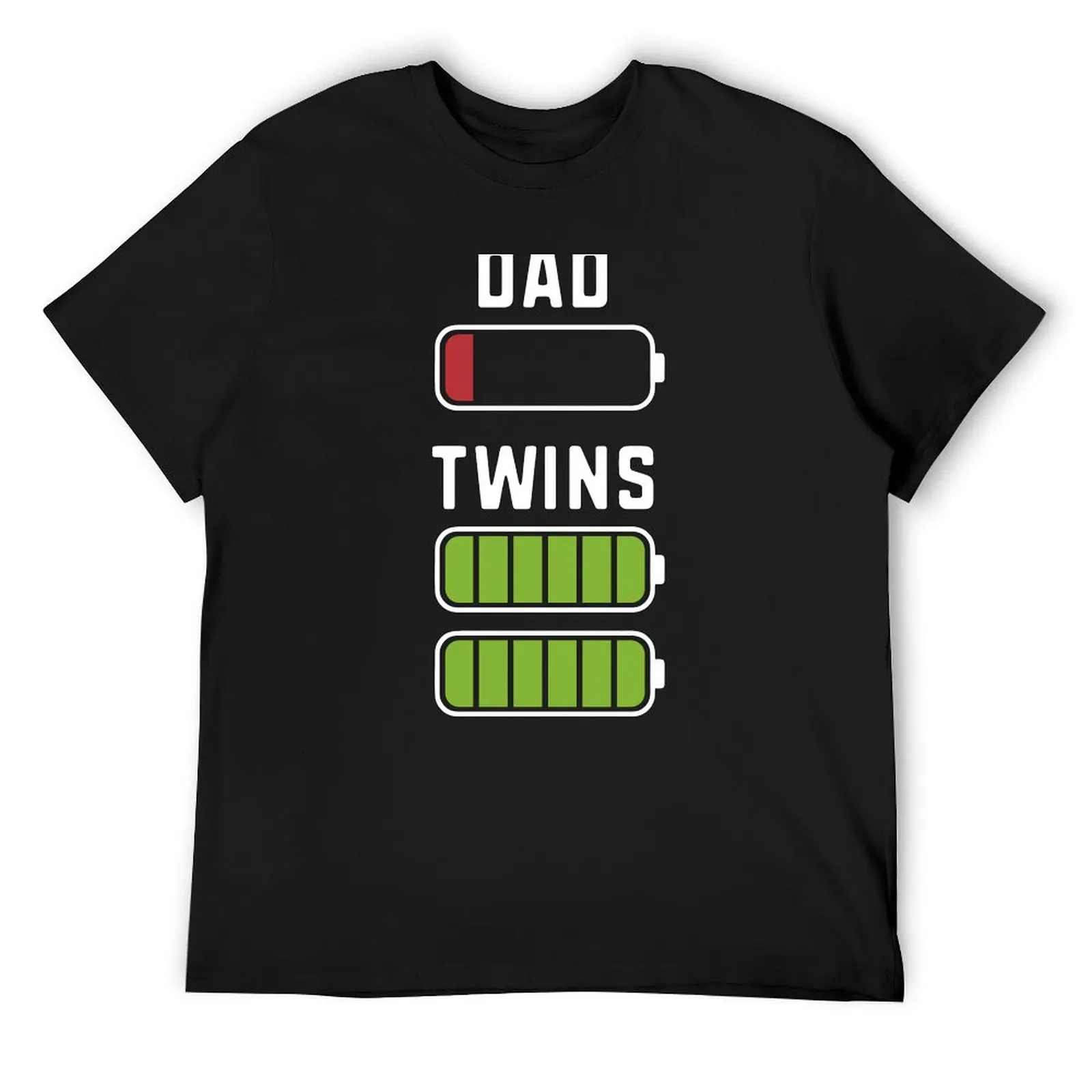 

Tired Dad of Twins Full Charged Battery Dad Low Battery Funny Fathers Day Gift T-Shirt for a boy oversized Men's t-shirts