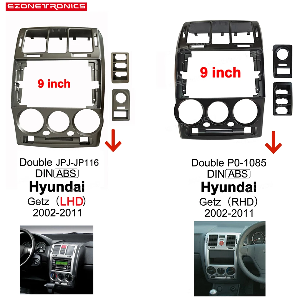 

9 Inch Car Fascia For Hyundai Getz 2002-2011 LHD Car Dvd Frame Kits Audio Fitting Adaptor Panel In-dash Mount Installation