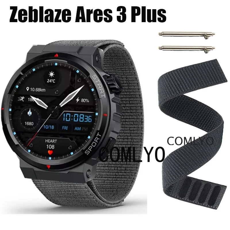 NEW For Zeblaze Ares 3 Plus Strap Nylon Smart Watch Band Hook&Look Soft Belt Watchband