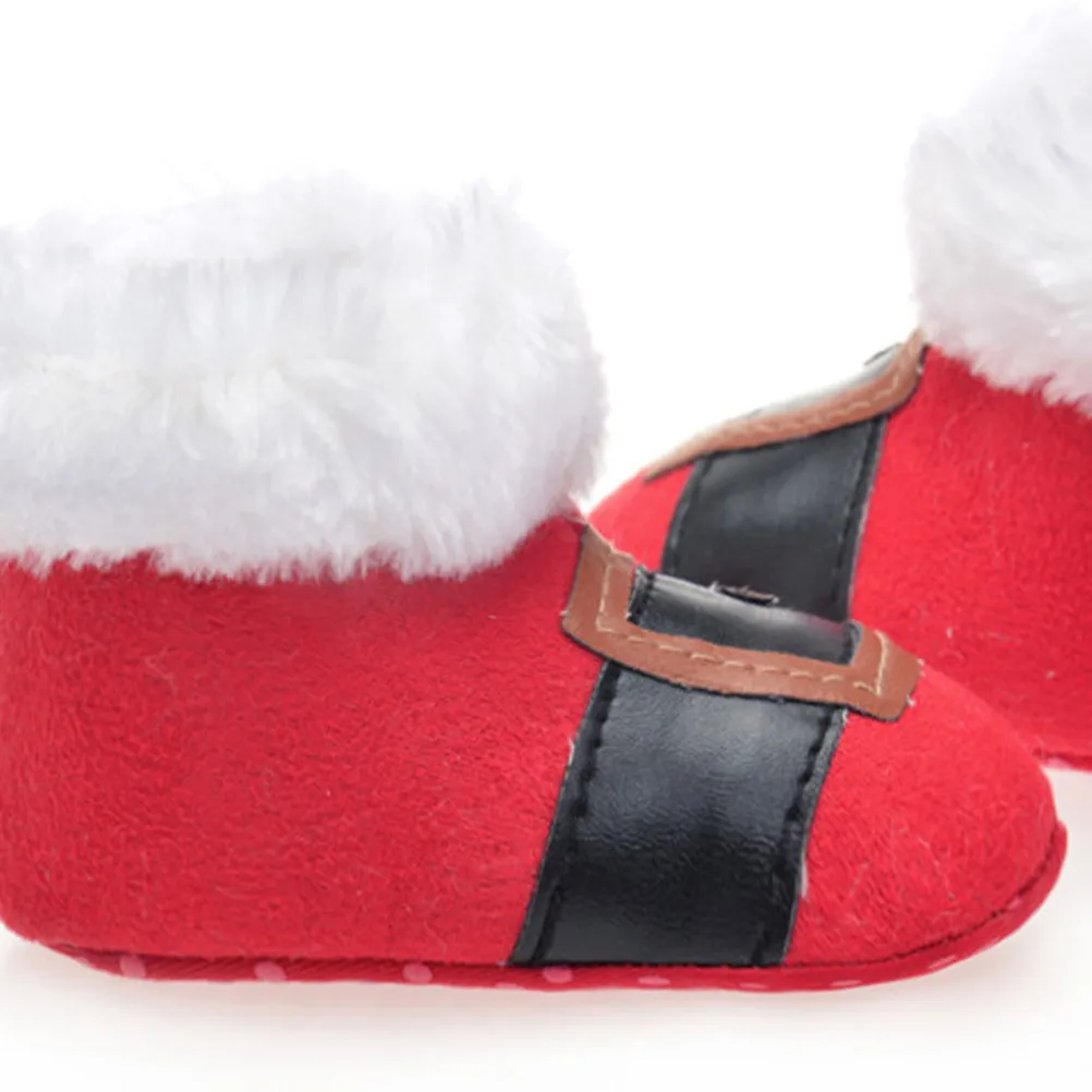 

1Pair Warm Baby Boots Christmas Design Floor Walking Shoes for Toddlers 0-12 Months Anti Slip Soft Comfortable Newborn Gift