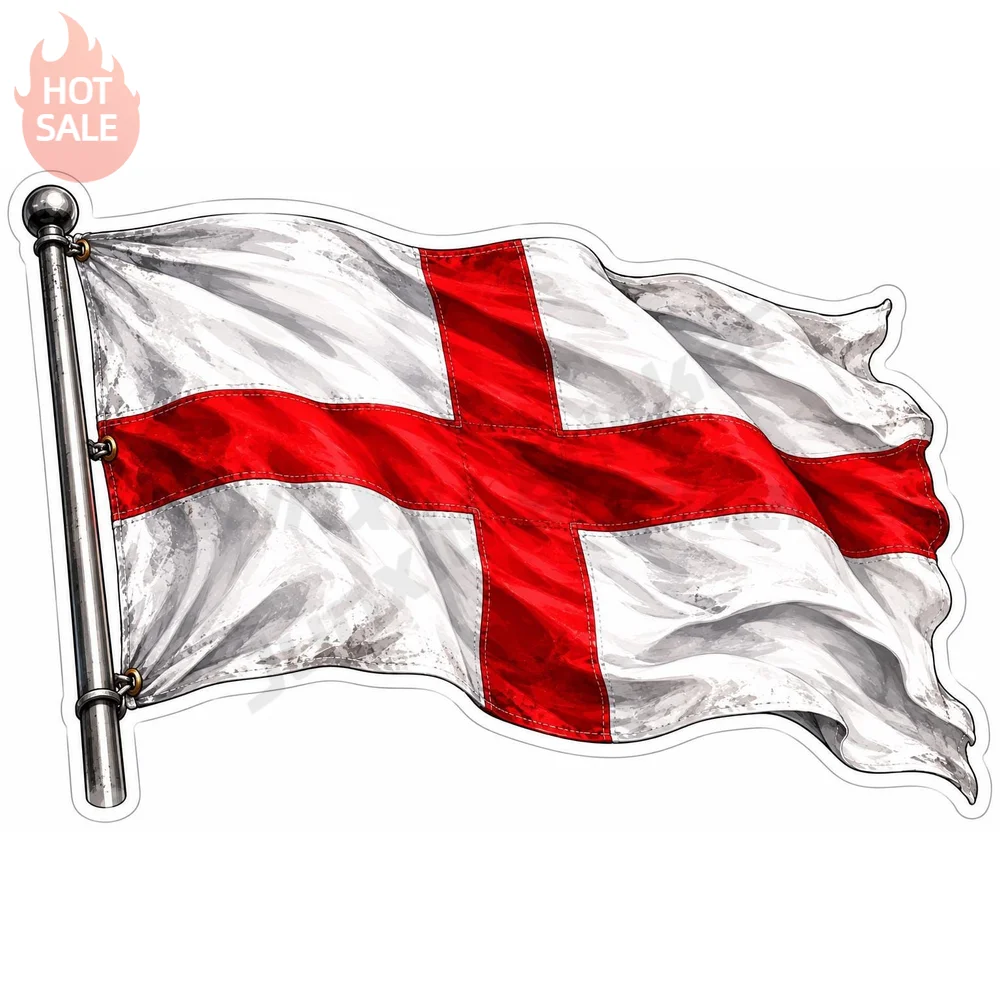 Flag England National Saint George Cross Creative Vinyl Sticker For Car Body Waterproof UV Protection Decal Car Accessories