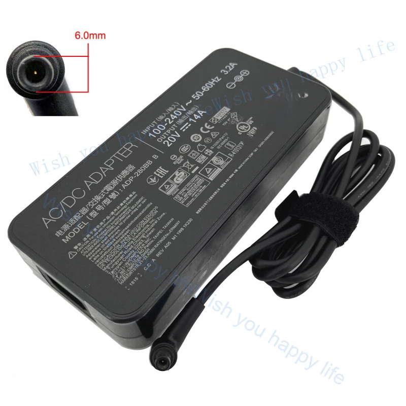 LL 280W AC Adapter Charger For ASUS ROG Strix G16 G614 G614JU G614JI G614JV 20V 14A