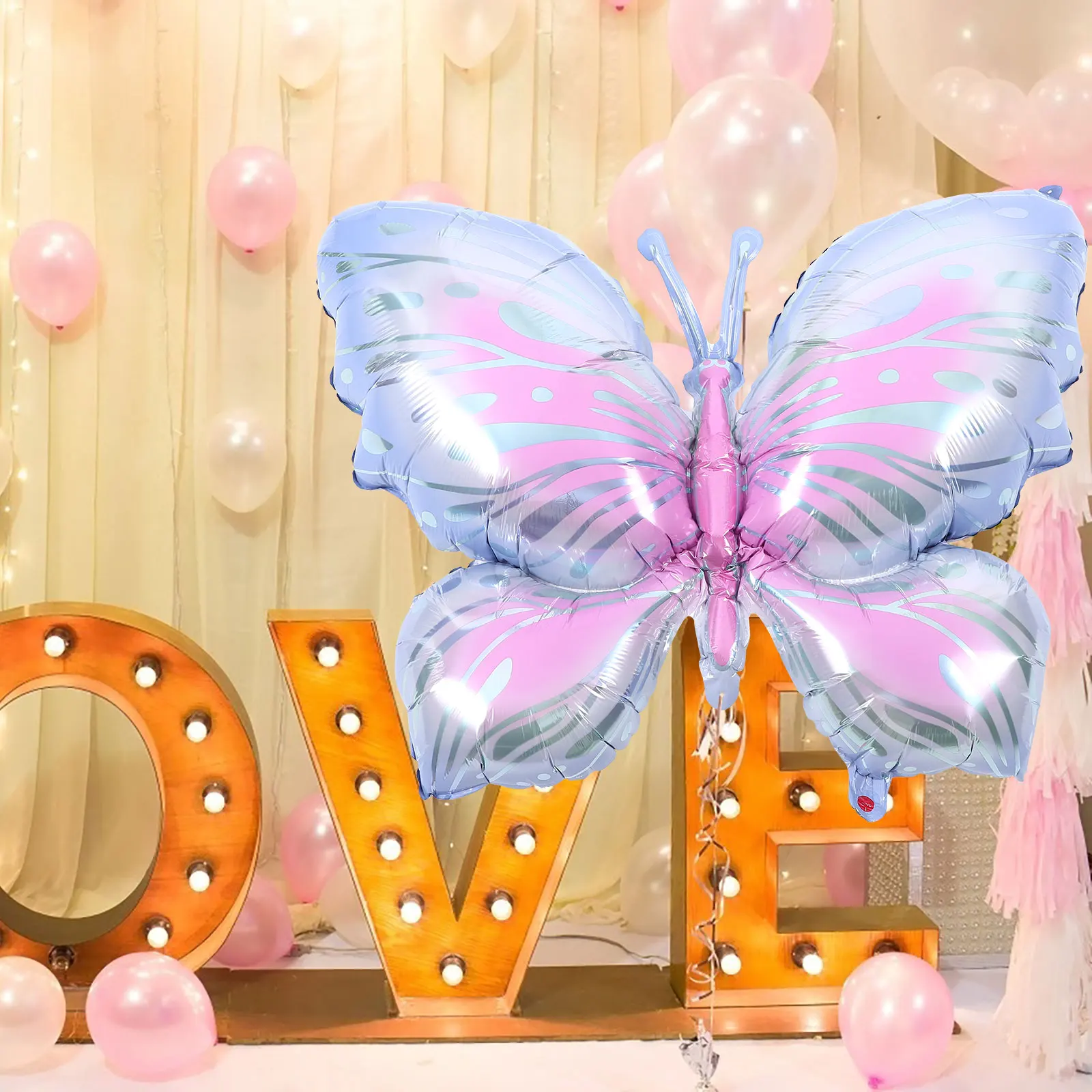 

5 Pcs Ice Butterfly Aluminum Film Balloons Foil Inflatable Decor Party Photo Props Balloon Decoration Creative Shaped
