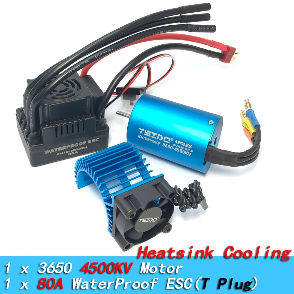 YSIDO 3650 Combo 5400KV 3600KV Borstelloze Motor 60A/80A/120A ESC voor 1/10 Traxxas HSP Tamiya Arrma RedCat RC Monster Truck auto