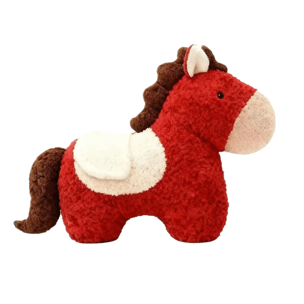 

New 55x40cm Horse Stuffed Animal Festive Lunar New Year Gift Horse Plush Toys Soft Horse Year Throw Pillow 2026