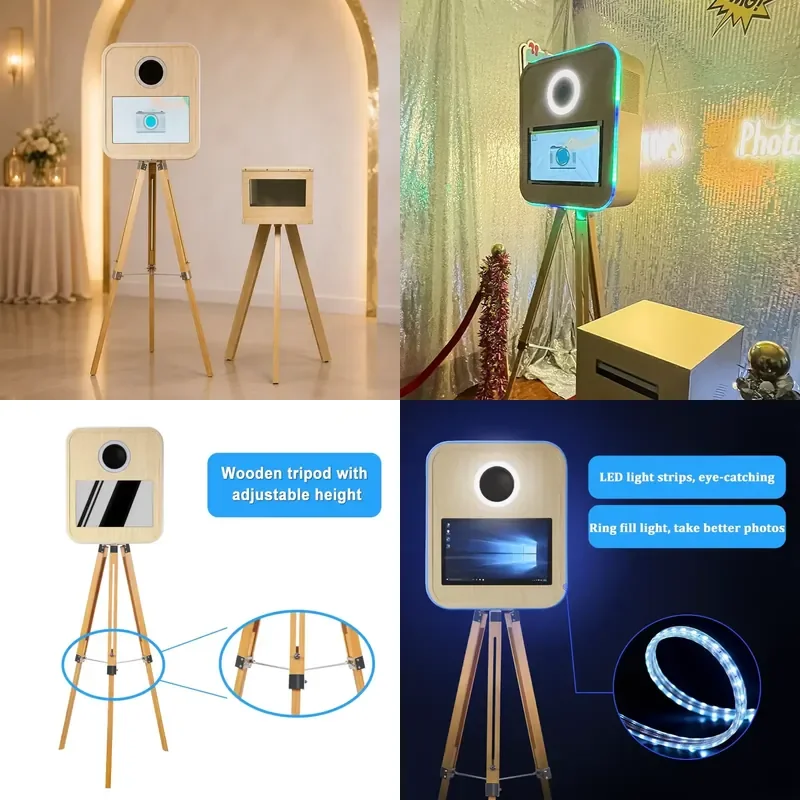 New Design Vintage Wooden Photography Booth for Wedding with Printer and Camera Wholesale Price Photo Booth Machine