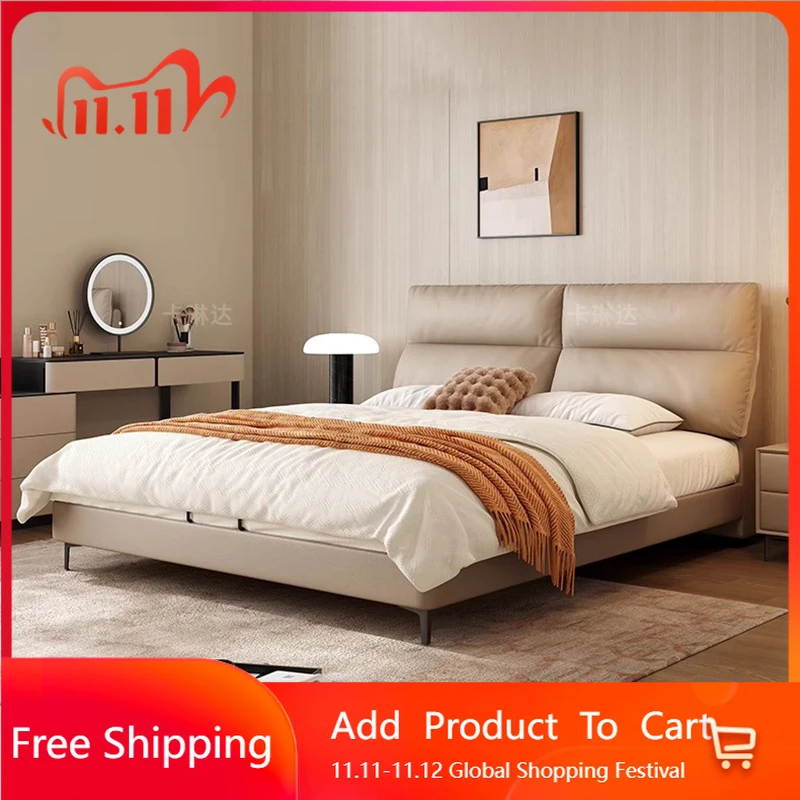 

Кожаная кровать принцессы для спальни, роскошная массажная кровать королевы человека и собаки, лофт-платформа для сна для девочек, уникальная мебель Muebles