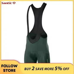 Santic-pantalones cortos de ciclismo para hombre, Shorts acolchados 4D de malla transpirable con bolsillos, talla asiática