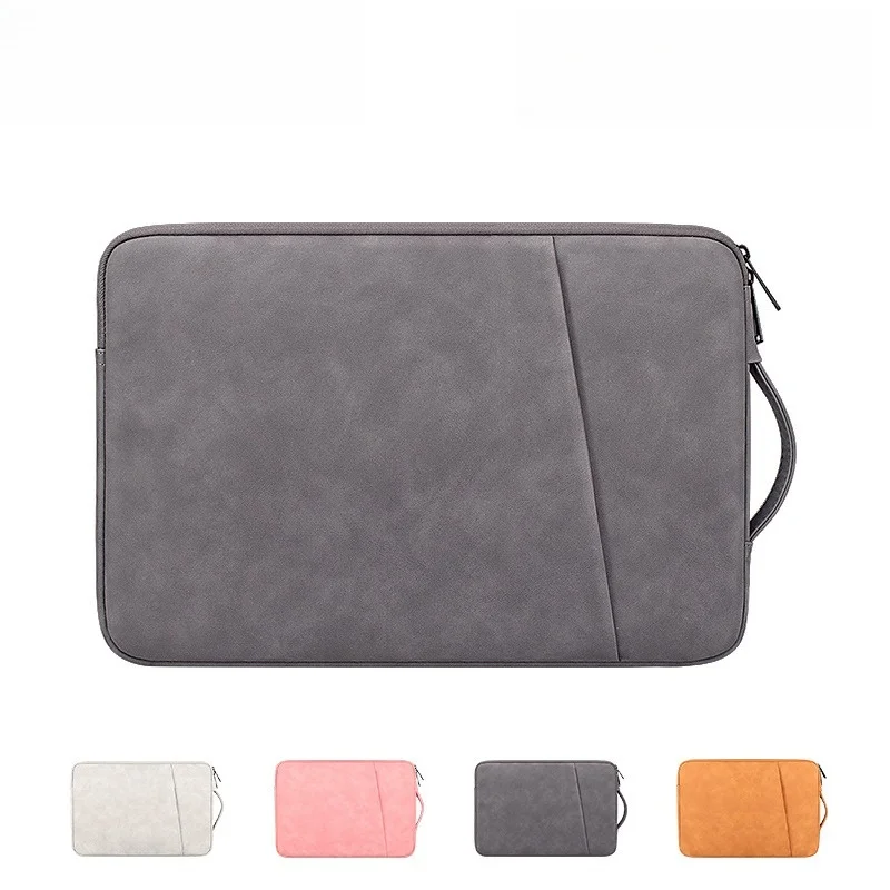 Sheepskin Leather Laptop Sleeve 13.3 Inch Protective Carrying Pouch for MacBook Pro Air