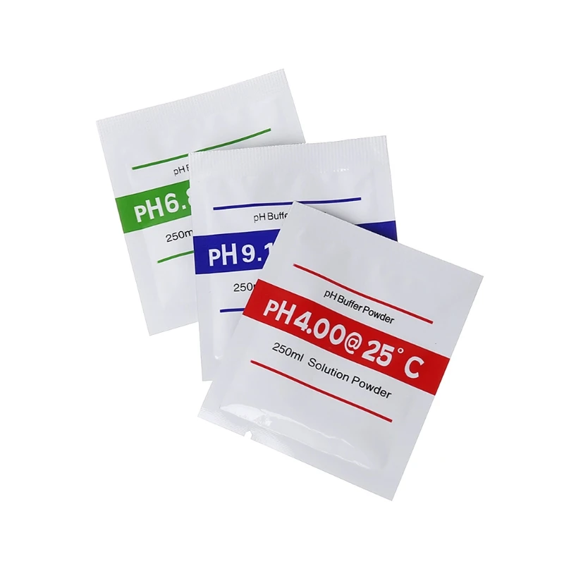 3 Pcs PH Buffer Solution Powder PH Test Meter Measure Calibration 250ml/Bag Suitable for Calibrate pH Meter pH Tester