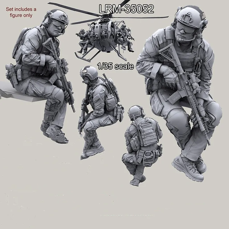 1/35 Resin Soldier model GK Modern military theme (9 people without aircraft) Unassembled and unpainted DIY kit 495