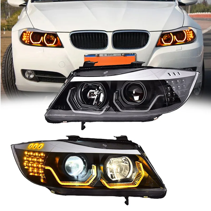 Car Front Headlight For BMW E90 2005-2012 320i 318i Fiesta LED HeadLamp Styling Dynamic Turn Signal Lens Automotive Accessories