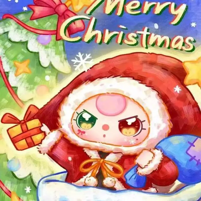 Original Baby Three 400% Navidad estilo limitado muñeca de vinilo Kawaii personaje de muñeca colección de bebé grande caja ciega lindos juguetes regalos