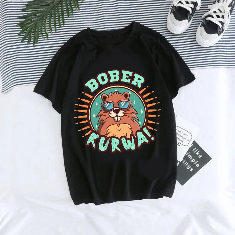 Men Women Fashion T-shirt 90s Cartoon Bobr Kurwa Grunge Tshirt Funny Kurwa Bober Mange T Shirt Harajuku Y2k Tees Tops Clothes