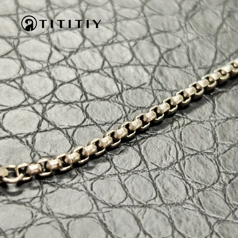 New Pure Titanium Box Chain Necklace 3mm Men Unisex Non Allergic Skin Care Healthy Lightweight and Anti Allergic Classic Styles