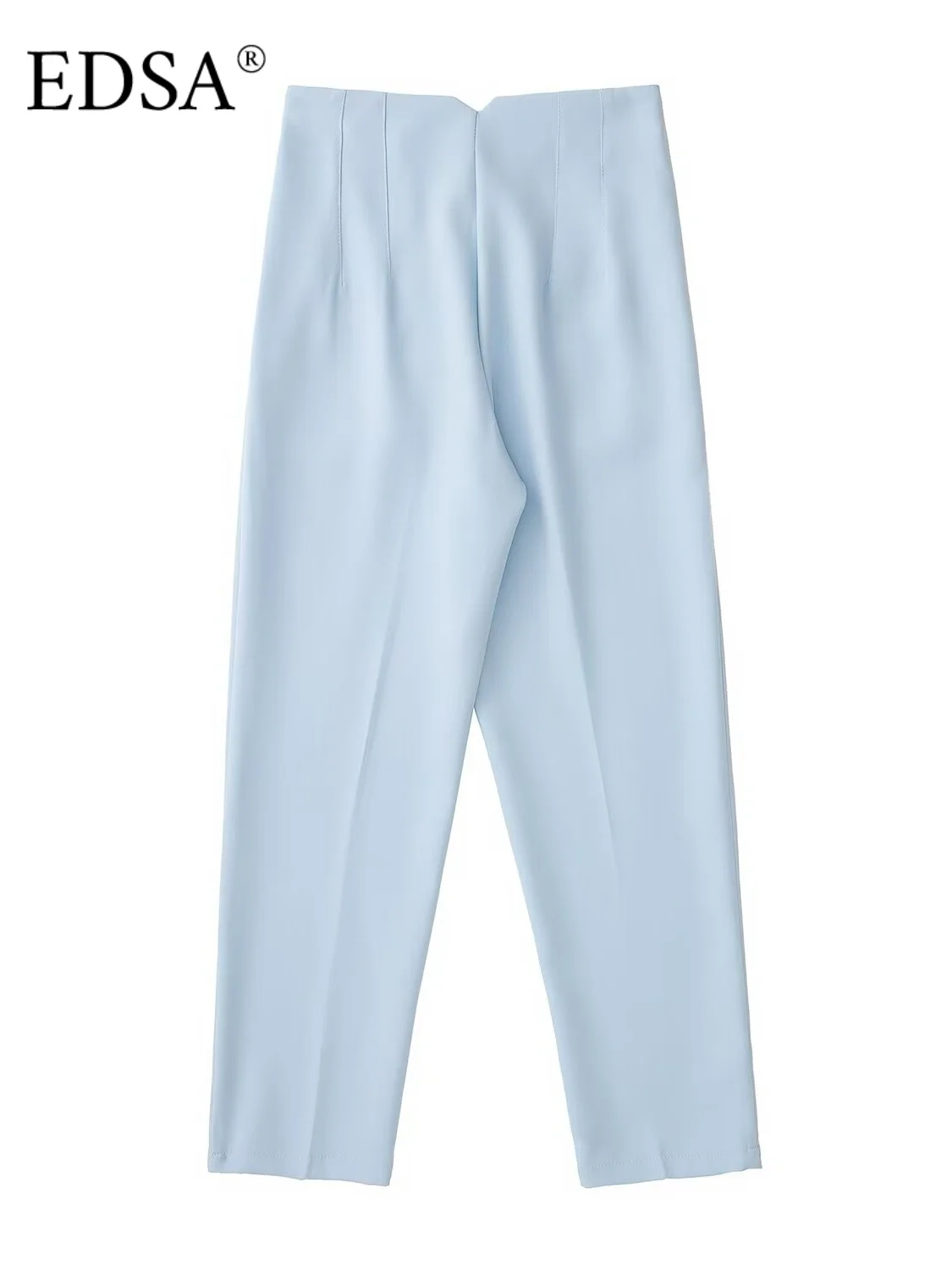 EDSA femmes taille haute pantalon pour bureau dame couleur unie tenues crayon pantalons longs tout-match vêtements d'extérieur