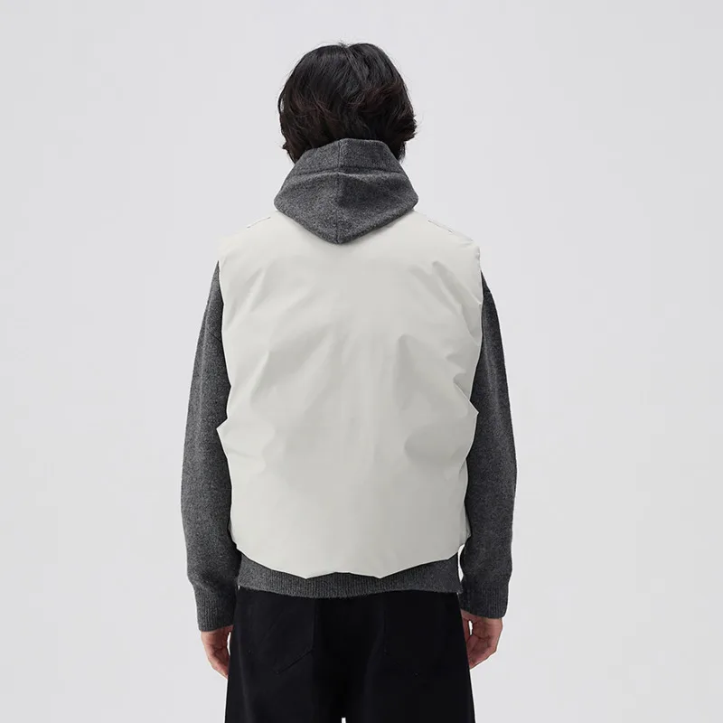 HKSH Mountain Style Outdoor Solid Color Thickened Stand Collar Air Layer Cotton Vest Sleeveless Vest Men Tide Women Chic HK13066
