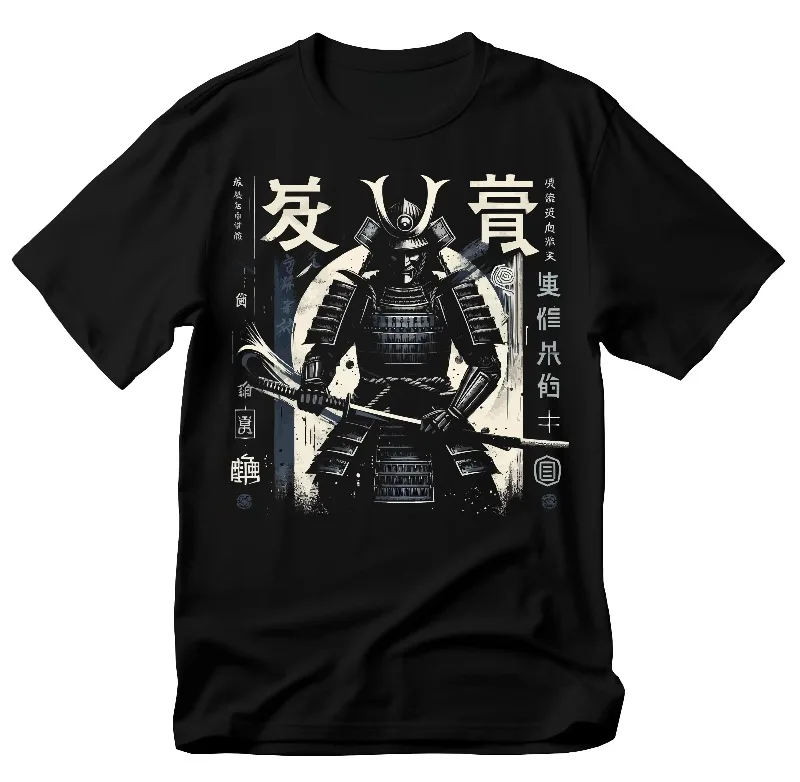 Japanese Samurai Art T-shirt: Heavyweight Unisex Crewneck Summer Men's and Women's Loose and Breathable T-shirt Top