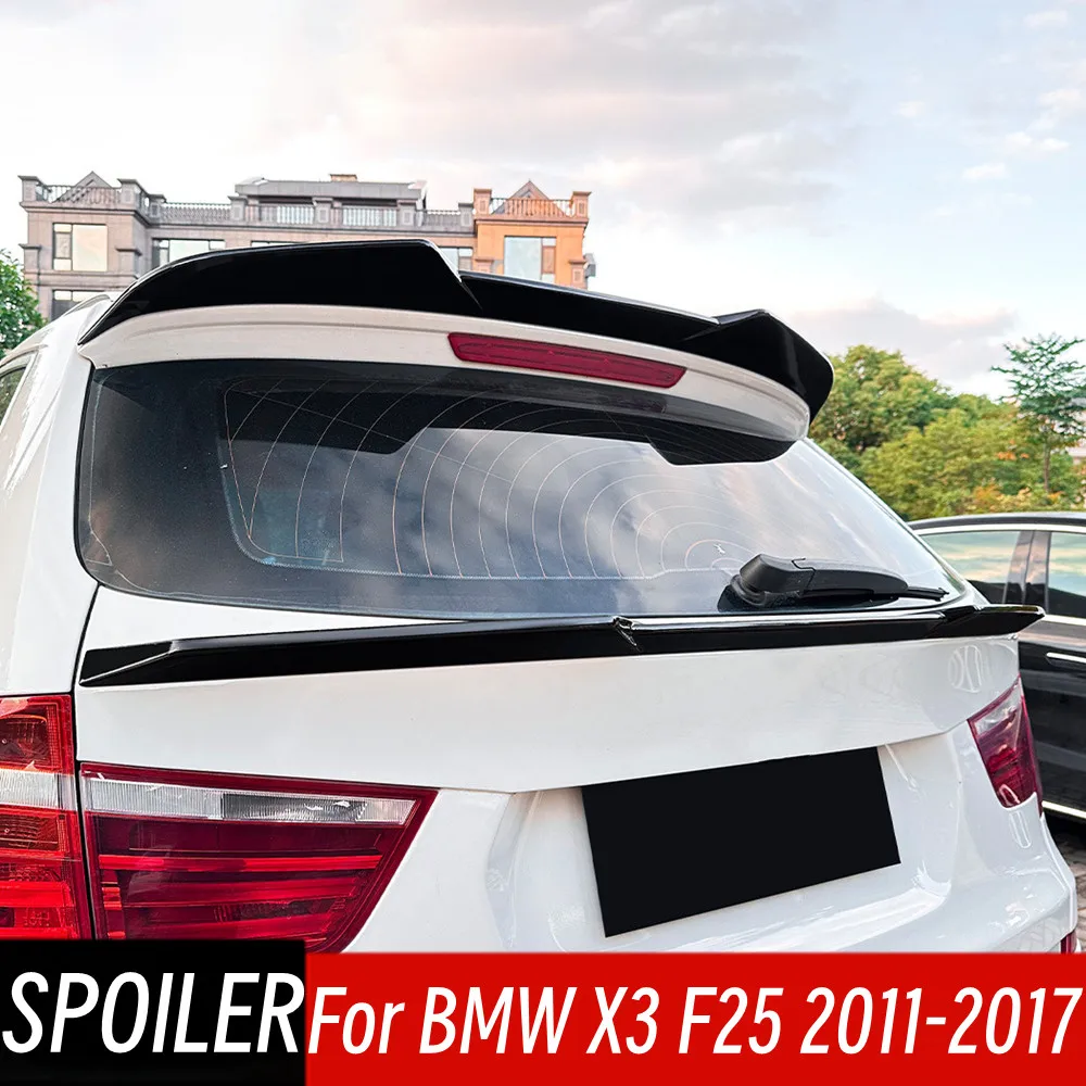 

For BMW X3 F25 2011 12 13 14 15 16 17 Bodykit Car Black Carbon Rear Trunk Lid Middle Spoiler Wings Exterior Tuning Accessories