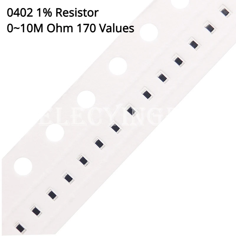 100pcs/lot 0402 0 ohm~10M ohm SMD Resistor 1% 1/16W Chip Surface Mount Resistor ROHS 0R~10M 1R/4.7R/47R/10R/1K/10K/100K/1M/47K