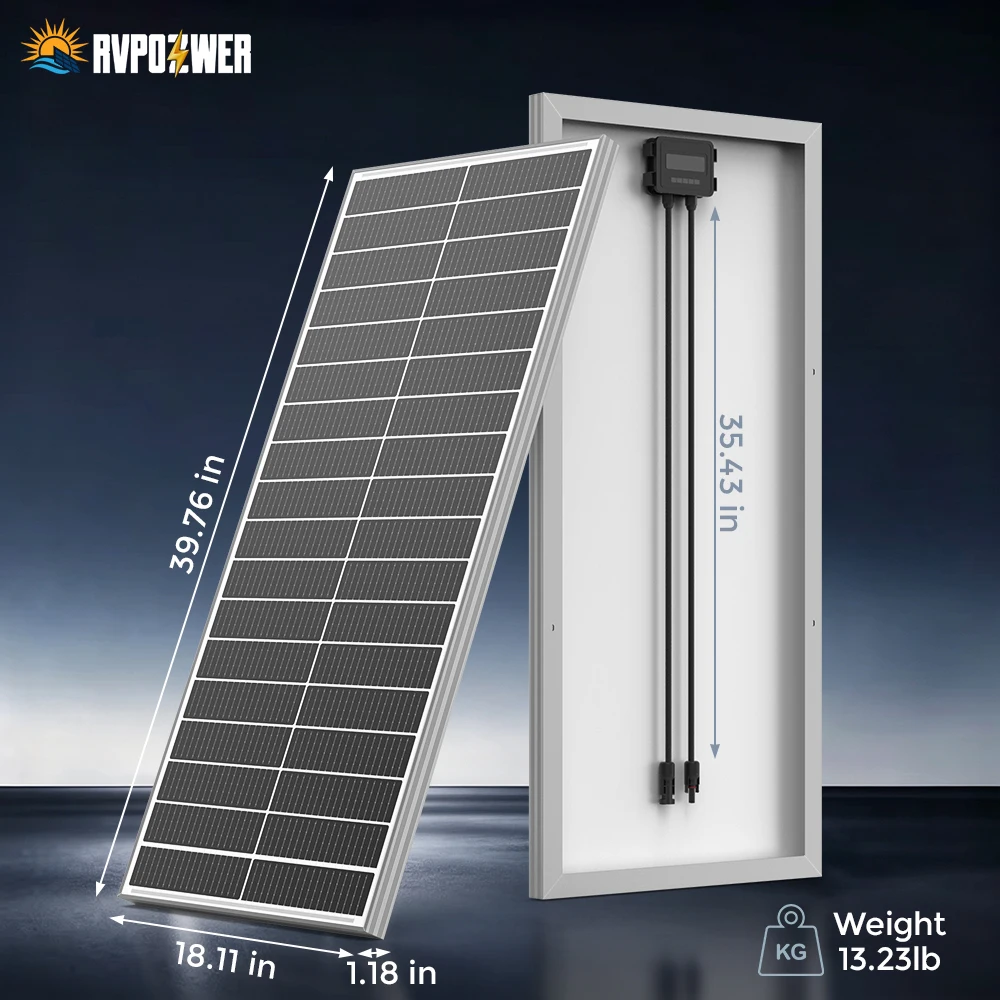 Outdoor Power Board - RVPOZWER 100W 18BB 리지드 태양광 패널
