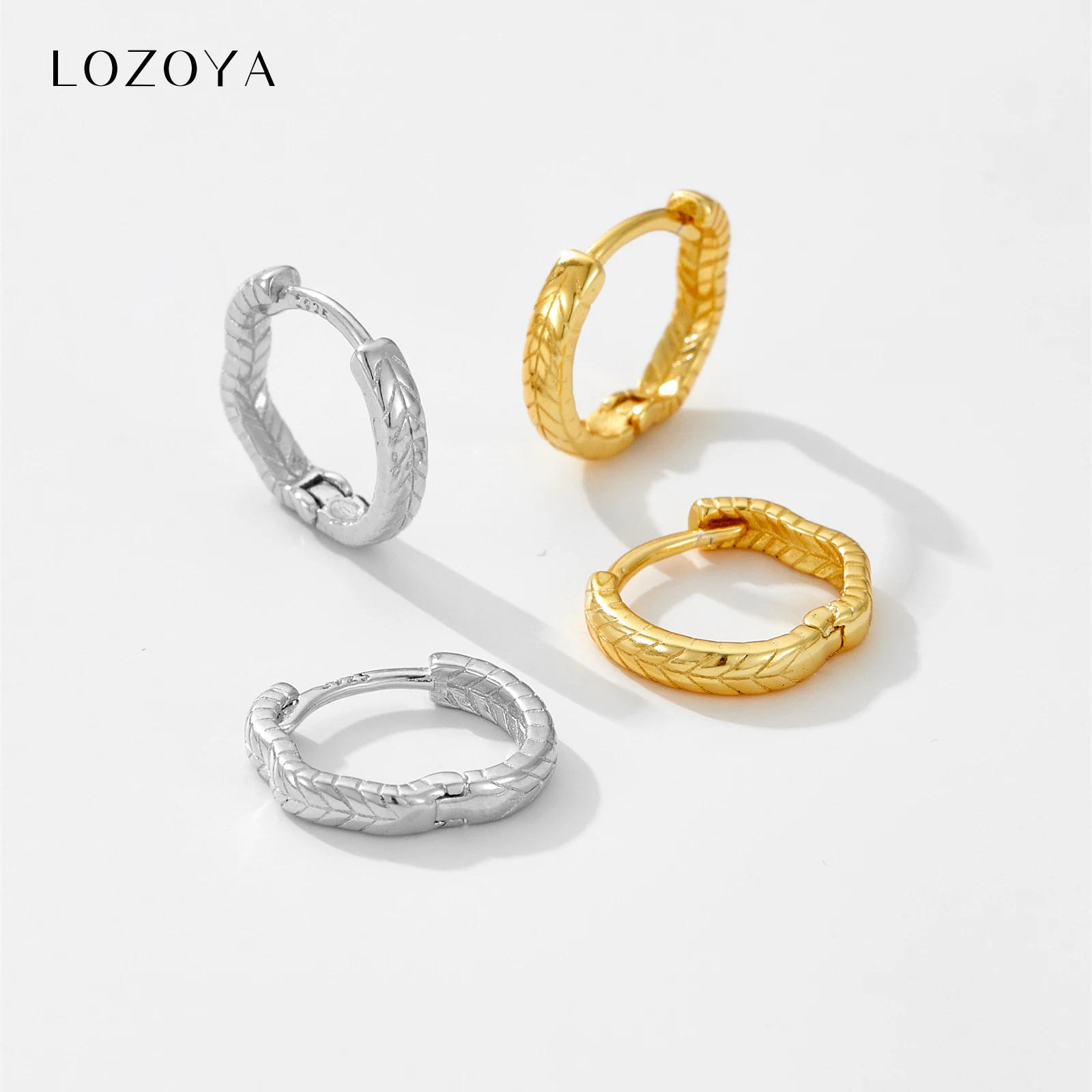 

Серьги-кольца LOZOYA из 100% стерлингового серебра 925 пробы, стереоскопические, роскошные, модные ювелирные изделия для женщин, подарок на день рождения, для вечеринки