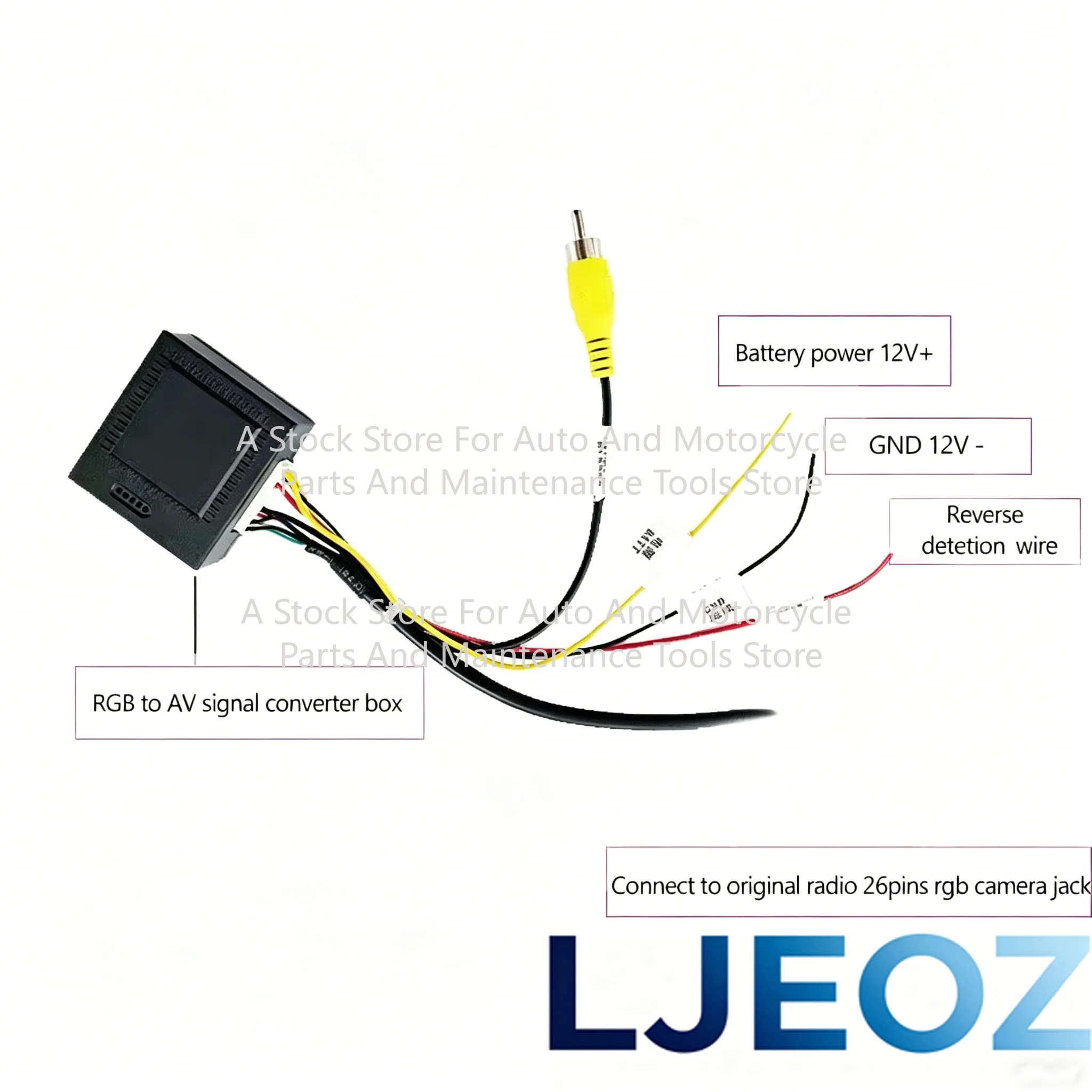 Convertisseur de signal RGB vers (RCA) AV CVBS, boîte décodeur adaptateur pour caméra de recul d'usine Tiguan Golf 6 Passat CC
