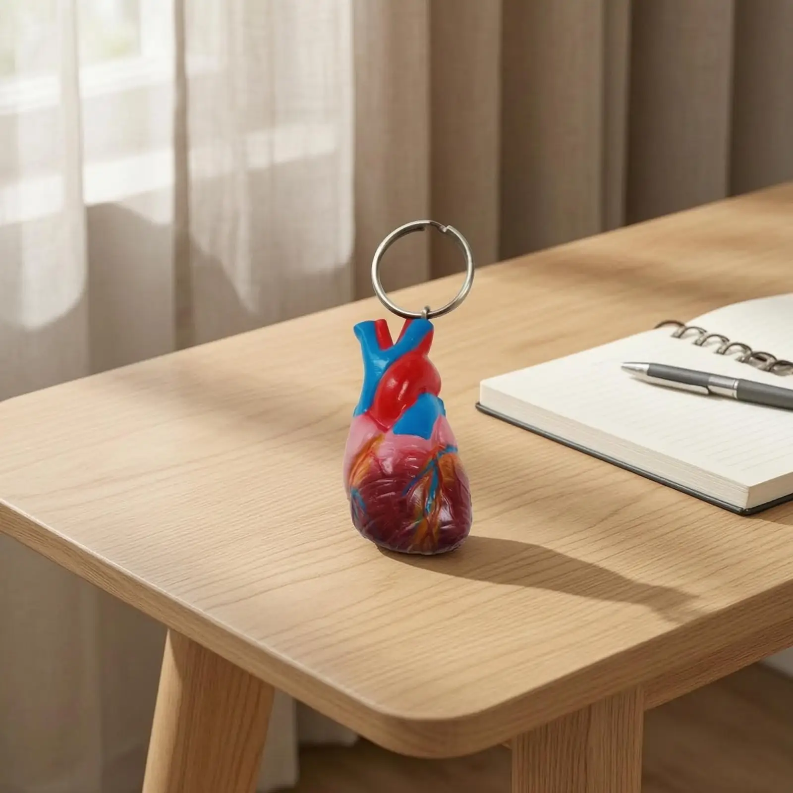 Anatomical Keychain Detailed Structural Heart Plastic Model Key Ring Accessory for Nurses Students
