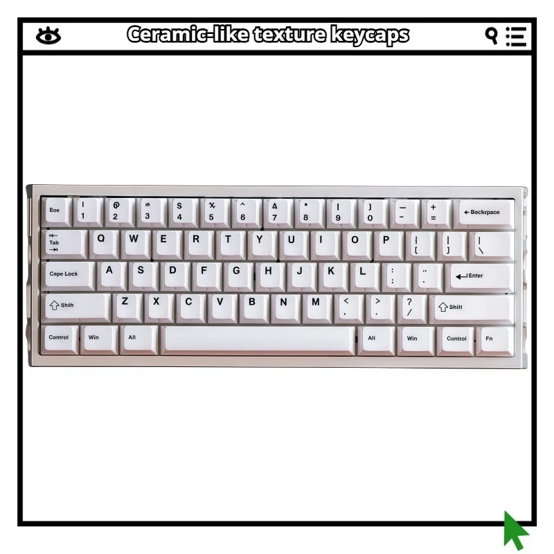 

Керамический колпачок для клавиш с индивидуальной текстурой, 115-клавишная УФ-технология, материалская вишня, высокоперсонализированный колпачок для клавиш с крестообразными осями, креативный