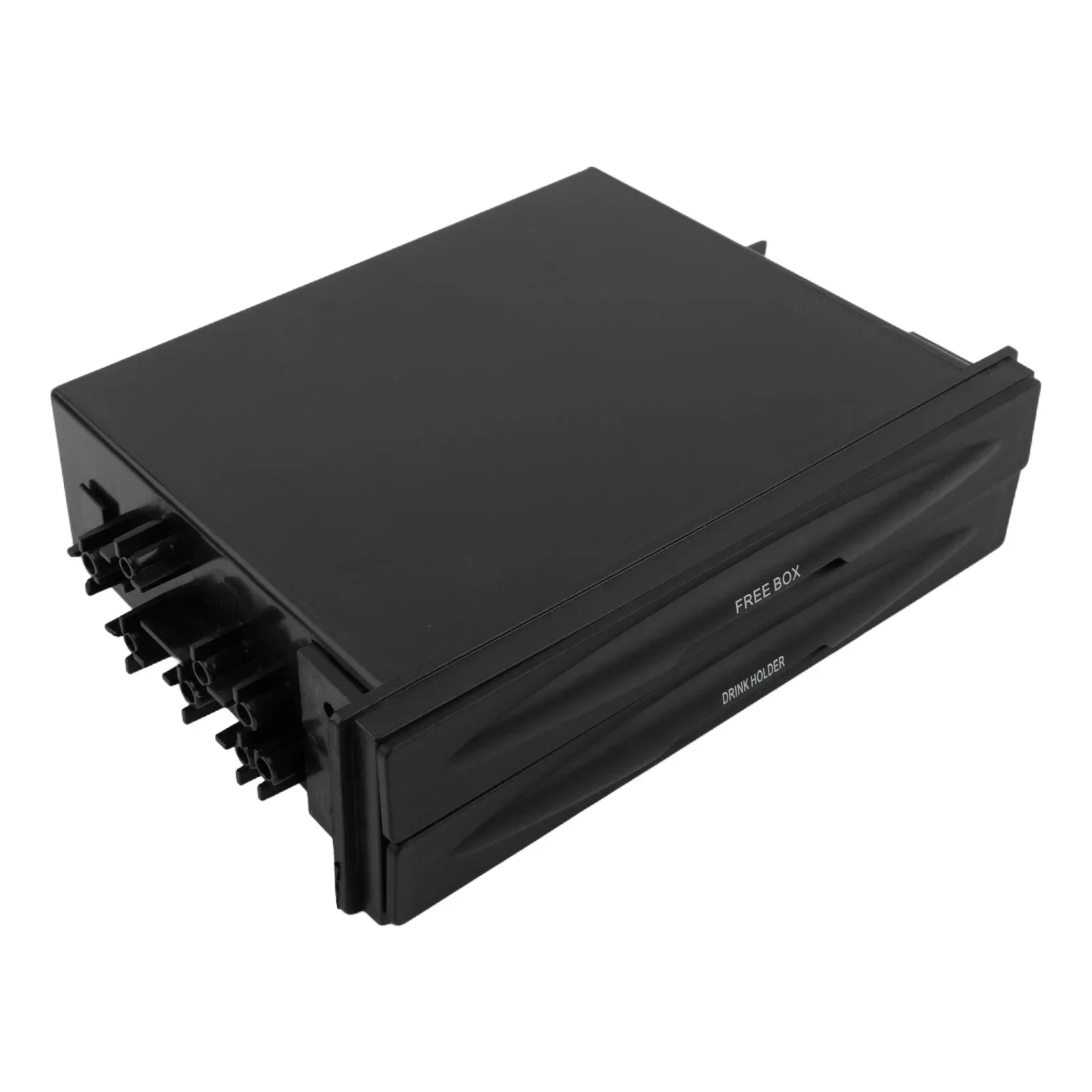 Center Console Organizer Black Storage Box ABS Material Quick Installation Cup Holder Included Practical Design
