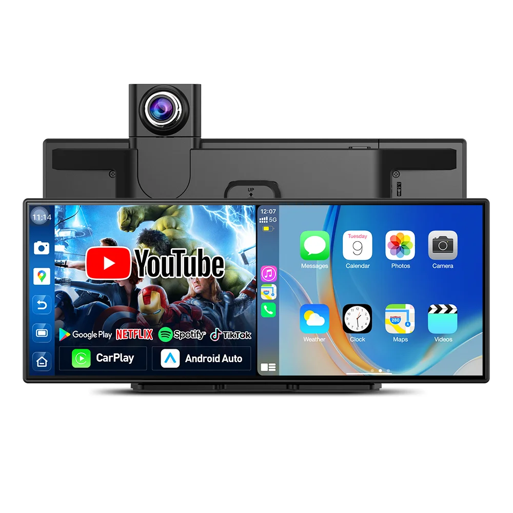 Imagebon 11,4" 4G LTE Android Dash Cam 8 Core 8+128G CarPlay & Android Auto 24h Parküberwachung Google Play Youtube Auto DVR