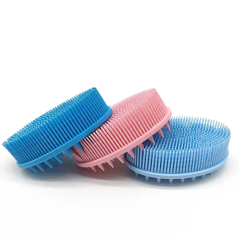 Soft Silicone Brush Wash Bath Shower Exfoliating Skin Fit For Baby Adult Bath Brush Shampoo Head Massage Brush Siliconebrush