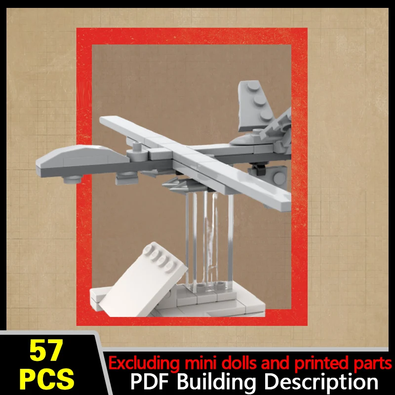 MQ-9 Military Drone Model MOC Building Bricks War Equipment Style Modular Technology Gifts Holiday Assemble Toys Suit Display