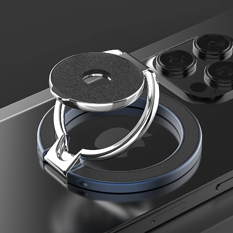 

Magnetic Phone Finger Ring Holder Foldable Desktop Stand For Magsafe iPhone 16/15/14/13/12 Pro Max Double-sided Phone Stand
