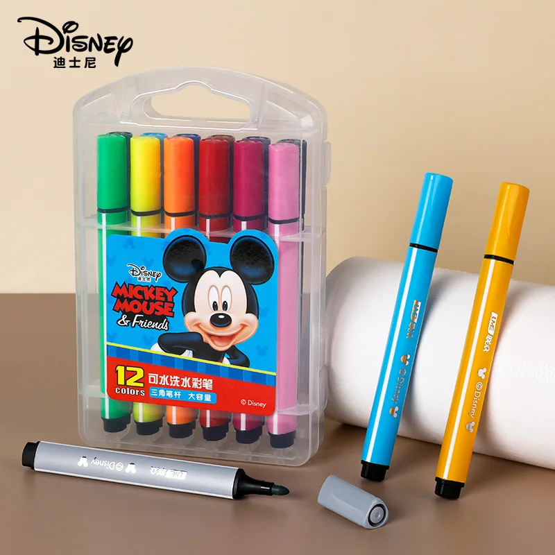 12/24/36/48 Colors Disney Captain America Frozen 2 Mickey Childrens Water Color Pen Set Washable School Supplies Gift Wholesale