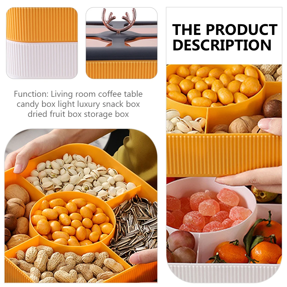 

1pc Snack Storage Container Dried Fruit Box Party Dessert Tray Reusable Candy Serve Plate Home Wedding Event Kitchen Barware