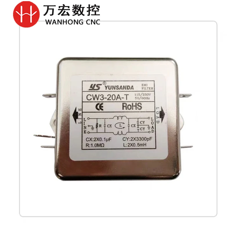 Фильтр электромагнитных помех 10A 20A 30A 220V AC 50/60HZ Фильтр питания Однофазный фильтр электромагнитных помех переменного тока