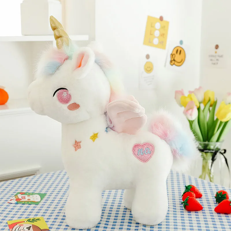 25cm Dream Unicorn Peluche Toys Kawaii Plush Unicorn with Wing Dolls Lovely Pegasus Stuffed Soft Animal Pillow for Girls