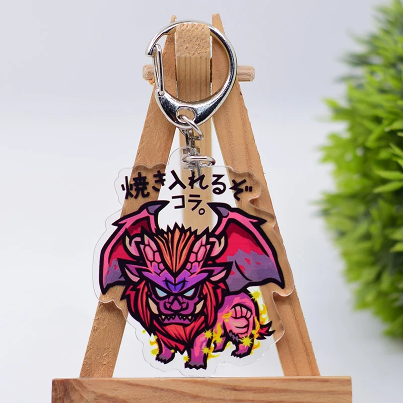 20 Styles Chibi Monster Keychain Clear Acrylic Key Chain Pendant Game Accessories Cartoon Key Ring