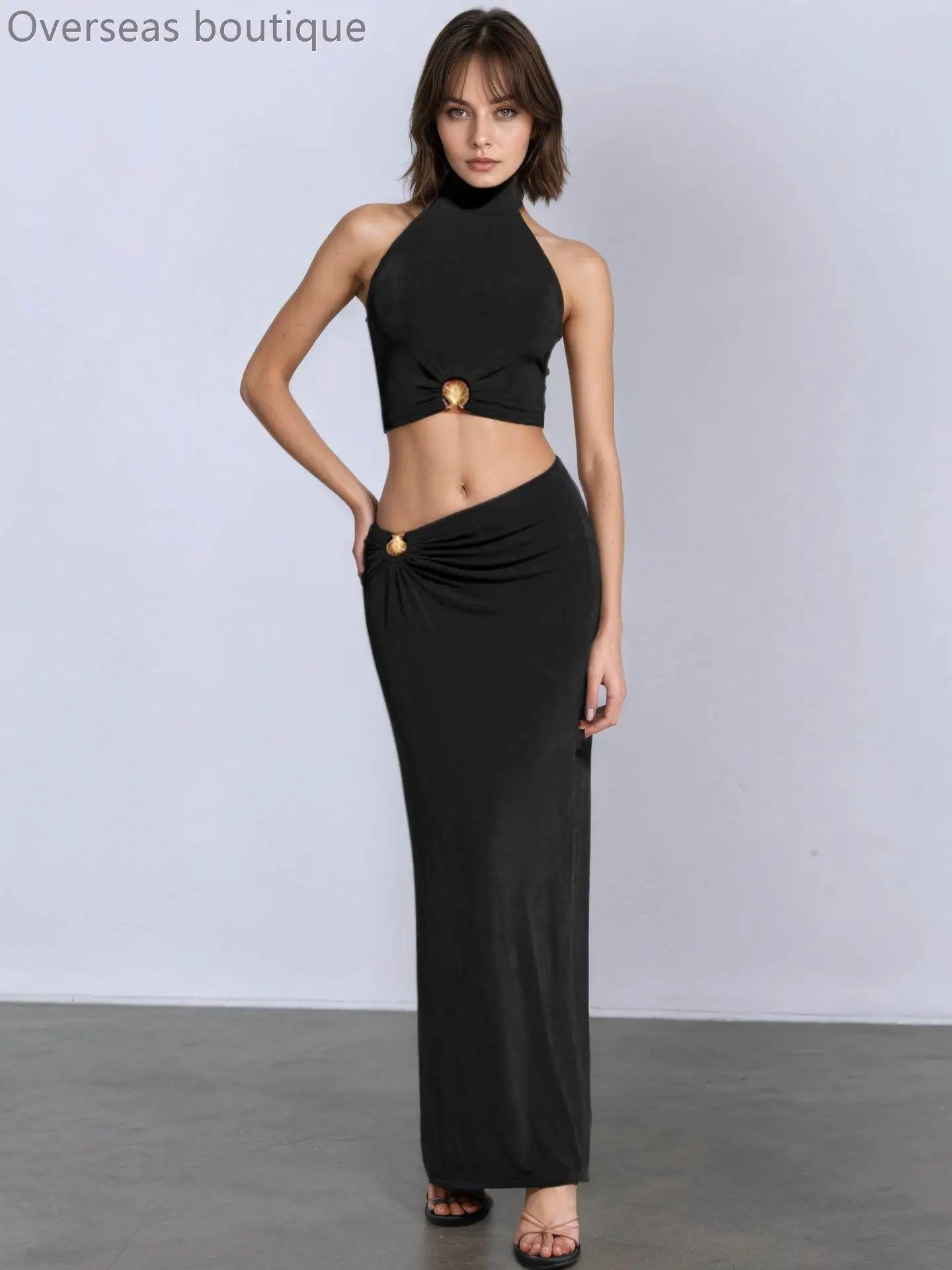 

Асимметричная юбка-футляр с низкой талией, длинная, однотонная, из 100% материала, женская одежда больших размеров