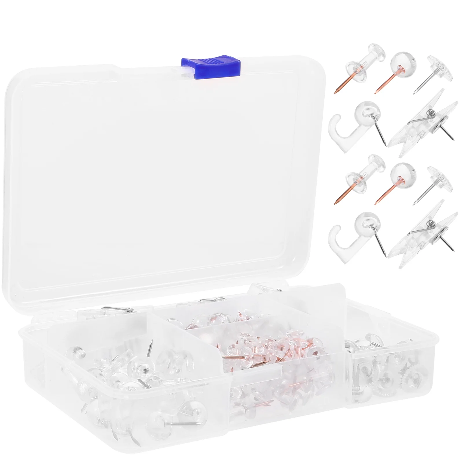 

1 set Push Pin Hooks Transparent Rose Gold Silver Heavy Duty Picture Hangers Wall Decor Thumb Tacks Hanging Accessories