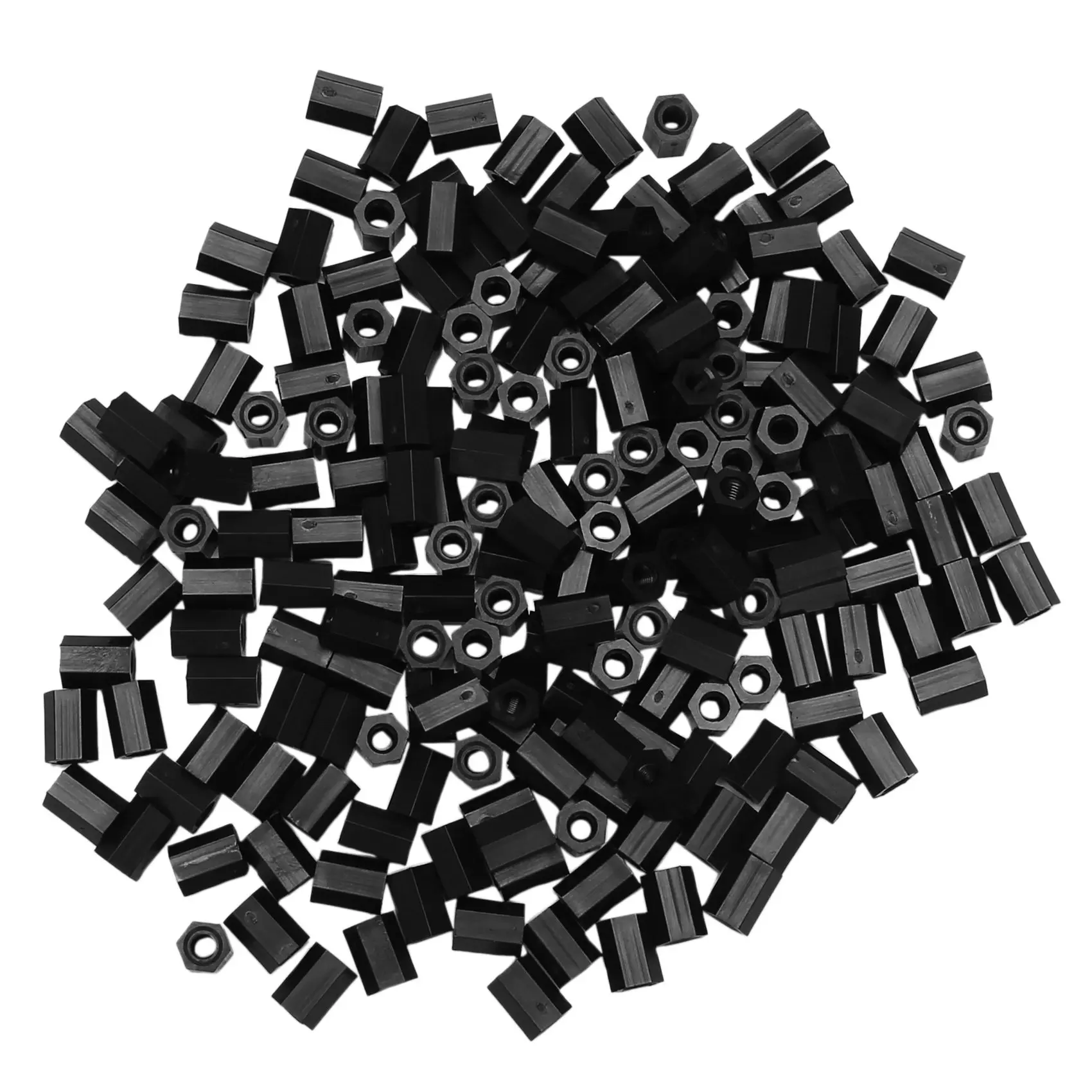 200Pcs M3 Female Thread Nylon Hex Spacer Standoff Pillar Black(M3X8)