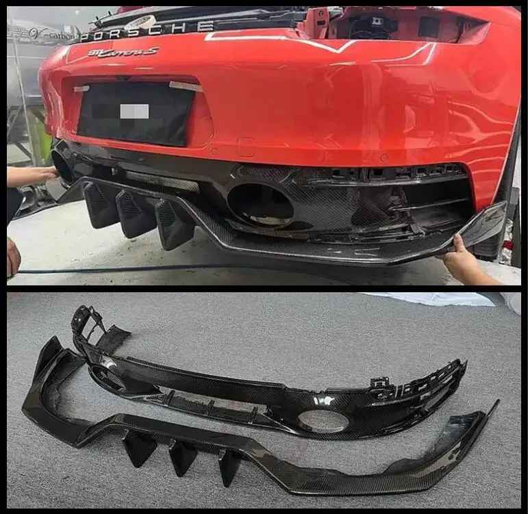 

Real Carbon Fiber Rear Bumper Lip Trunk Diffuser Side Spoilers Splitters Apron For Porsche 911 992 2019 2020 2021 2022 2023