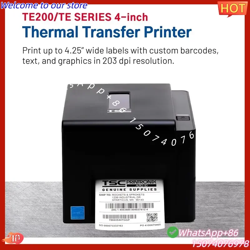 2026 TSC TE200 Te244 Te300 Label Printer 110mm Thermal Transfer Printing Self-adhesive Barcode Printer